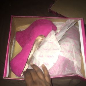 Cute pink wedge heels